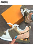 New Arrival Women Sneakers Fashion Mixed Color Casual Sports Running Shoes For Woman Suede Leather Comfort