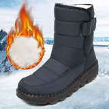Platform Waterproof Snow Boots Women 2022 Winter Thick Plush Ankle Boots Woman Non Slip Warm Cotton Padded Shoes
