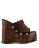 Breakj Heeled Sandals Women 2025 New Wear Thick-Soled Wood-Grass Waterproof Table Sandals Metal Stud