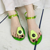 Women Slippers Transparent PVC Fruit Decoration Sandals For Ladies Summer Outdoor Buckle Strap Beach Shoes Female Fashion