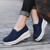 New Autumn Women Roud Toe Sneakers Faux Suede Platform Loafers Slip On Casual Moccasins Ladies Walking Shoes Driving