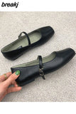 Women Loafer Shoes Flats Square Toe Female Casual British Oxford Shoes Slip On Soft Moccasins Brand Mary Jane Zapatilla De