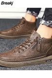 Boots Men Spring High Casual Shoes for Men Trend Zipper Walk Flats Winter Shoes Vulcanized Ankle Boots New