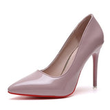 Color Small Fresh High Heels Patent Leather Stiletto Single Shoes Korean Sexy Pointed Pumps Black Professional Work