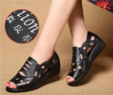 Gladiator Rome Casual Sandals Women Shoes Sandalia Feminina Genuine Leather Wedge Heel Comfort Sandals