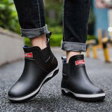 Rain shoes Men Waterproof Rain Boots Non-Slip Rubber Boots Shoes Removable Velvet Cover Four Seasons Work Rubber