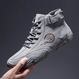 Men Boots Casual Leather Luxury High Top Sneakers Luxury Loafer Shoes for Men Motorcycle Ankle Boots 2023 New In
