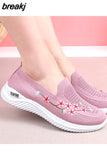 Women Sneakers Mesh Breathable Floral Comfort Mother Shoes Soft Solid Color Fashion Female Footwear Lightweight Zapatos De