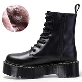 Shoes High Heels Sexy Platform Boots Black Thigh High Leather Boots Winter GENUINE LEATHER Booties Woman Plus Size