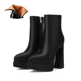Quality Sexy Satin Women's Ankle Boots High Heels Thickened High Heels Pointed Toe Platform Shoes Shoes for Women Size