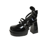 High Heels Women Shoes Thick Heels 2023 Spring New Bridesmaid Shoes Square Toe Thick Sole Shoes Platform