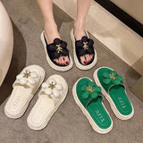 New Fashion Bowknot Women's Slippers Summer Women Slippers Indoor Outdoor Flip Flops Beach Shoe Home Non-slip EVA
