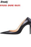 Matte Black 12cm High Heels Shoes Woman Pumps Tacones Pointed Toe Stilettos Sexy Wedding Shoes QKOU002