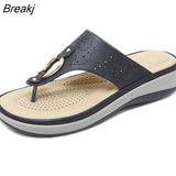 Summer Women Slippers Thick Sole Flat Platform Shoes Flip Flops Women Beach Slippers Plus Size 42