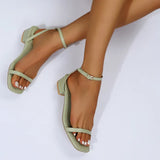 Women Sandals Casual Low Heel Narrow Band Ankle Strap Summer Gladiator Shoes Ladies Summer Beach