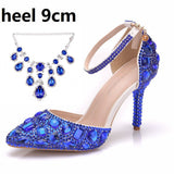 Breakj Tuxedo Diamond Wedding Shoes 9 Fine Heel Pointed Sandals Luxury Water Drill Wedding Shoes