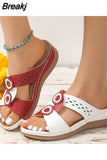 Women Wedge Sandals 2023 Summer Roman Style Open Toe Women's Sandals Vintage Non Slip Leather Casual Beach Shoes Zapatos