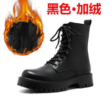 Breakj 2024 New Black High-Top British Style Round-Headed Men's Platform Martin