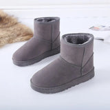 Women's Short-Tube Snow Boot Plush Warm Women Shoes Suede Round-Toe Flat Heel Ankle Boots botines mujer 2021