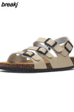 2023 New Summer Fashion Women Sandals Buckle Cork Beach Casual Outside Non-slip Slipper