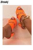 Shoes Women Platform Sandals Ladies High Heel Pumps Slippers Fluorescent Open Toes Thick Heel Fashion Female
