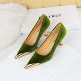 Breakj Fashion Sexy Nightclub Show Thin Wine Glasses With High Heel West Shi Velvet Shallow Metal Pointed Women's Singles