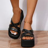 Summer Woman Sandals Plus Size 43 High Platform Gothic Cosplay Wedges Comfy Woman Mules Shoes Outstoor
