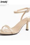 Size 34-43 Rome Sandals Women 2023 Real Leather Ankel Strap High Heels Shoes For Women Summer Za Elegant