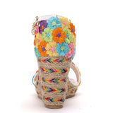 Queen Women Wedge Sandals White Lace Flowers Tassel Bridal Fine High Heels Open Toe Summer Wedding