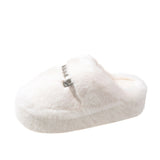 Breakj Head Half Slippers Women Wear 2023 New Autumn And Winter Home Thick Bottom Net Red Senior Sense Hair Hair