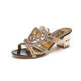 High Heel Cool Drag Female 2023 Summer New Pearl Fish Mouth Large Size Sandals Thick Heel Fashion Women's Shoes