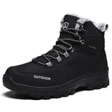 Leather Men Boots Winter with Fur 2019 Warm Snow Boots Men Winter Work Casual Shoes Military Rubber Ankle Boots