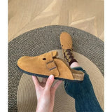 Thick-Soled Slippers, Fat Feet, Large-Size Semi-Slippers, New Retro Lazy Birkenshoes In Spring