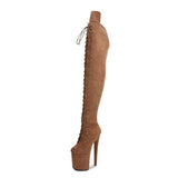 Peep Toe Boots Pole Dance Boots Stripper High Heels Women Sexy Show Shoes Party Club 20 CM Heels Platform ZIP Lace-Up