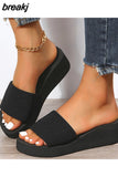 Women Wedges Slippers Platform Sandals Hot Sale Summer Shoes 2023 New Casual Beach Flats Ladies Slides Shoes Home Flip