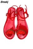 Women Slippers Transparent PVC Fruit Decoration Sandals For Ladies Summer Outdoor Buckle Strap Beach Shoes Female Fashion