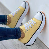 Canvas Shoes Women Cross Strap Sneakers Round Toe Thick Sole Casual Shoes Women 2023 New Summer Women's Vulcanized