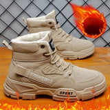 Boots Men Comfort Desert Boot Retro Casual High Top Shoes for Men Fall Winter Non-slip Hiking Booties Botas Hombre