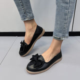 Women PU Leather Shoes Female Flats 2023 Fashion Comfortable Non-slip Wear-resistant Shoes Womans Flats Large Size