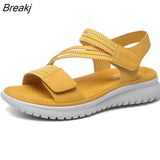 2023 Fashion Brand Beach Sandals Women Thick Sole Summer Shoes Casual Women Sandals Soft Yellow Plus Size