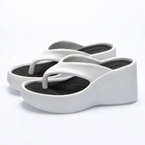 Summer Wedge Flip Flops for Women 2024 Fashion Clip Toe Platform Slippers Woman Thick Bottom Non Slip Beach