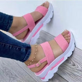Fashion Summer Outdoor Shoes Punk Beach Wedges Women Sandals Wedge Female Platform Buckle Strap Street Sandalias De