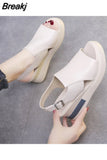 Summer Sandals For Women Wedge Heeled Fashion Cross Strap Casual Style Ladies Shoes Comfort Open Toe Solid Buckle