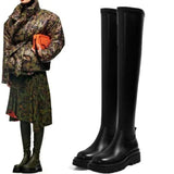 Winter Thigh High Boots Women Plus Size Slim PU Leather Long Boots Woman Fashion Platform Over The Knee Botas Mujer