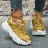 Pink Platform Sports Shoes for Women 2023 Autumn Non Slip Chunky Sneakers Woman Fashion Couple Student Thick Sole Dad