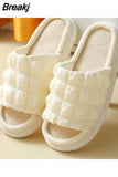 Seasons Home Slippers Women's Indoor and Outdoor Home Couples Spring and Autumn Home Thick Bottom Cotton Linen