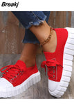 2023 Women Platform Shoes Black Rhinestone Thick Bottom Sneakers Woman Fashion Women's Slip-ons Flats Tennis Female