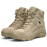 Military Boots Men's Outdoor Leather Tactical Boots Men's Work Safety Shoes Alpine Leisure Hiking Shoes Platform