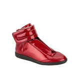 Top Hook Mens Shoes White Red Blue Leather Lace-up Leisure Flat Shoes For Men Rubber Sole Cusual Sneakers