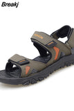 Men'S Sandals Big Size 39-48 Leather Sandals For Men Outdoor Walking Men'S Summer Sandals Comfortable Men